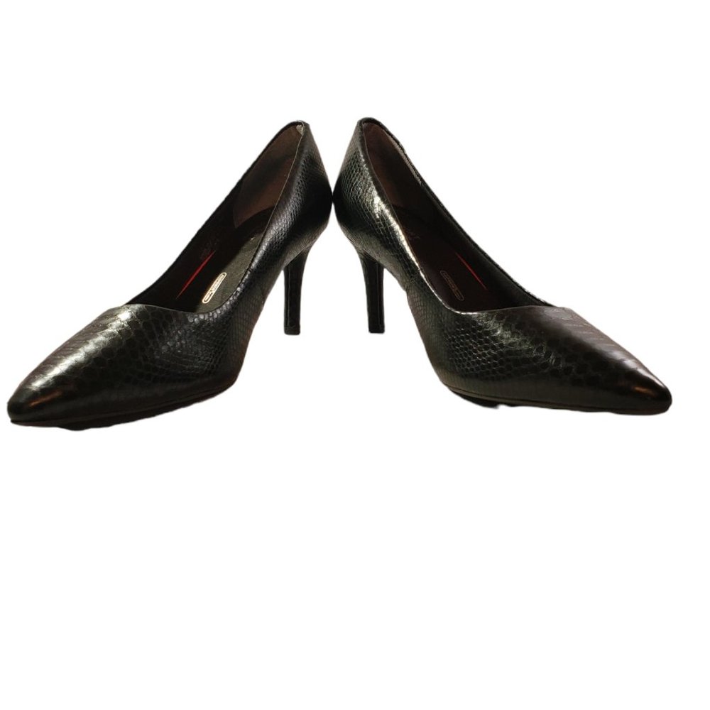 Rockport Black Textured Pointed-Toe Heels